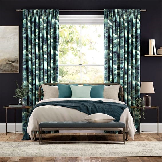 Marbled Velvet Jade Curtains