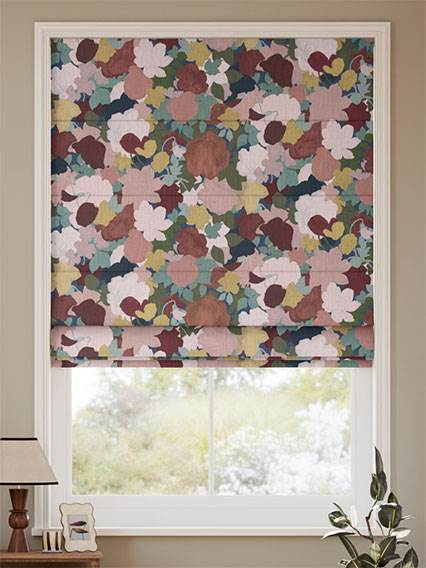 Marina's Tea Garden Burgundy Blush Roman Blind thumbnail image
