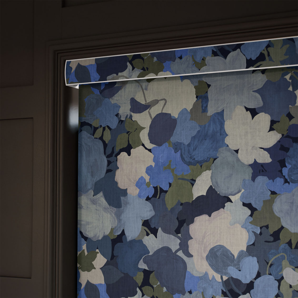 Marina's Tea Garden Ink Blue Roller Blind