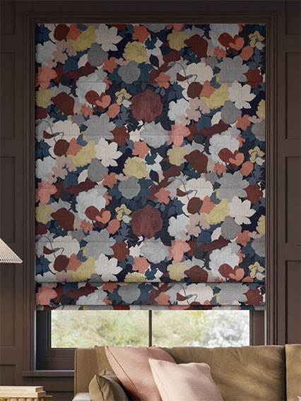 Marina's Tea Garden Midnight Terracotta Roman Blind thumbnail image