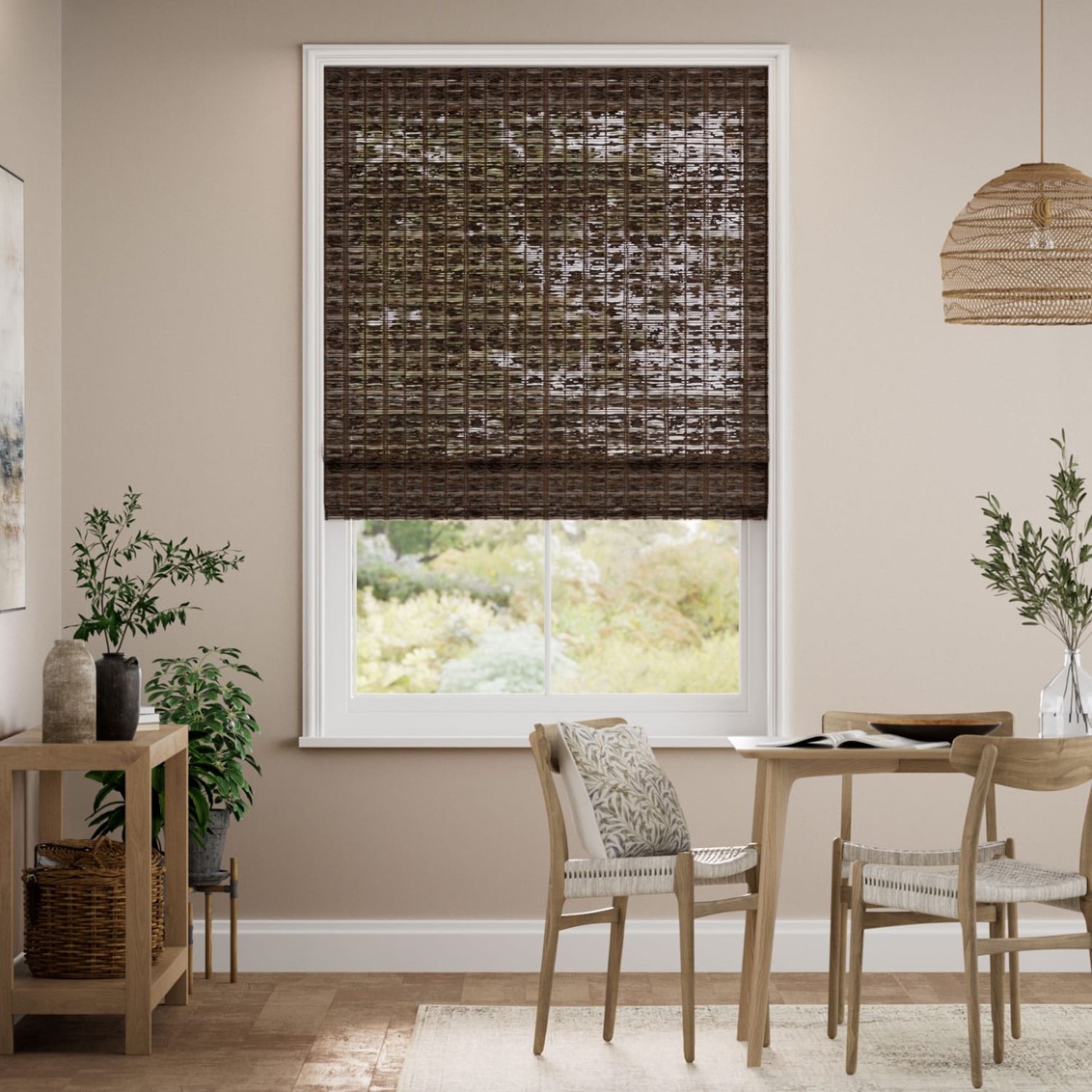 Maui Walnut Roman Blind