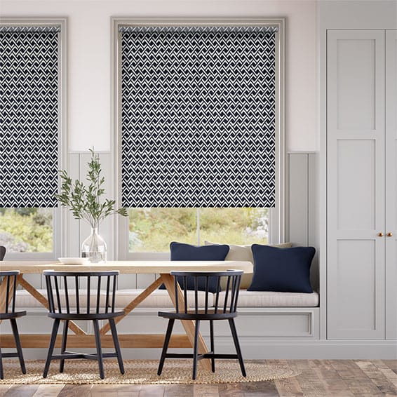 Mesa Navy and White Roller Blind