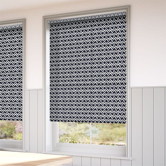 Mesa Navy & White Roller Blind