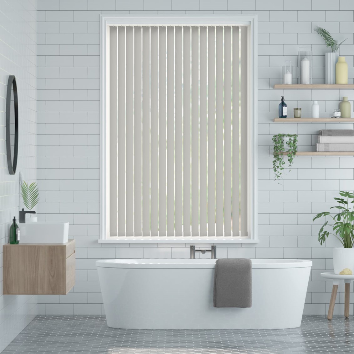 PVC Metropolis Cool Grey Blackout Vertical Blind