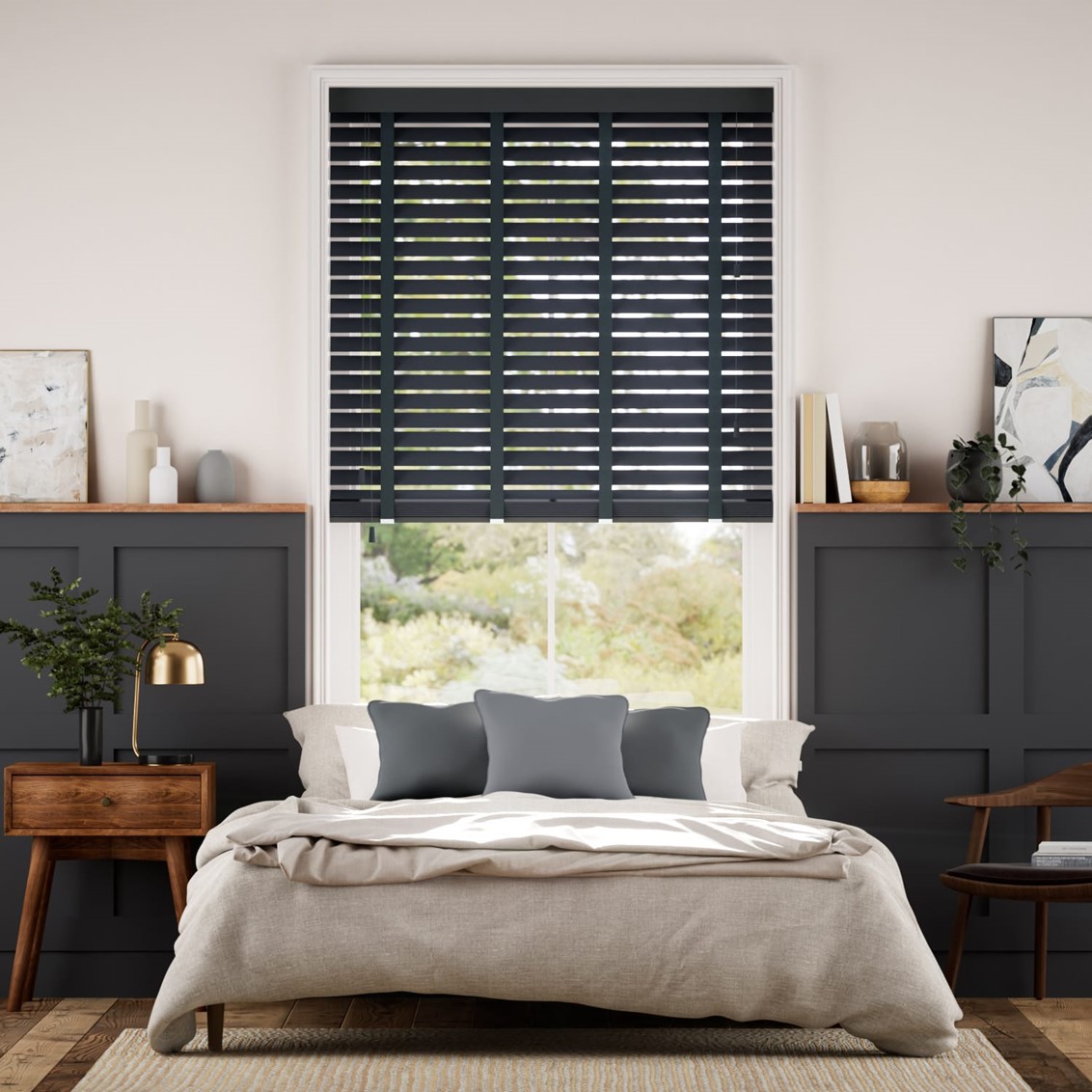 Metropolitan Dark Slate & Raven Wooden Blind - 50mm Slat