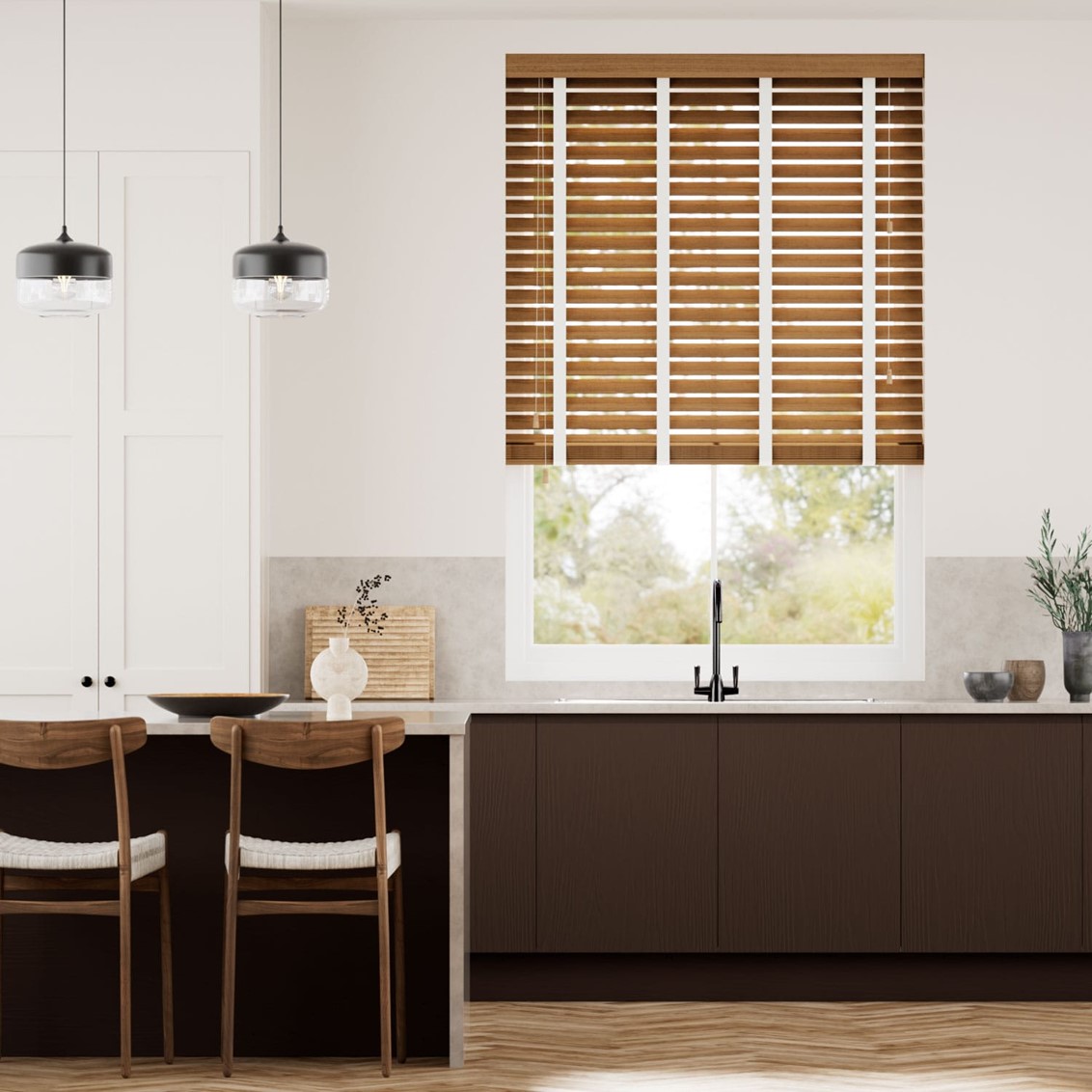 Metropolitan Maple & Parchment Wooden Blind - 50mm Slat