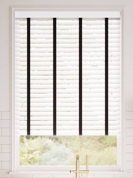 Metropolitan Soft Gloss White & Onyx Wooden Blind thumbnail image