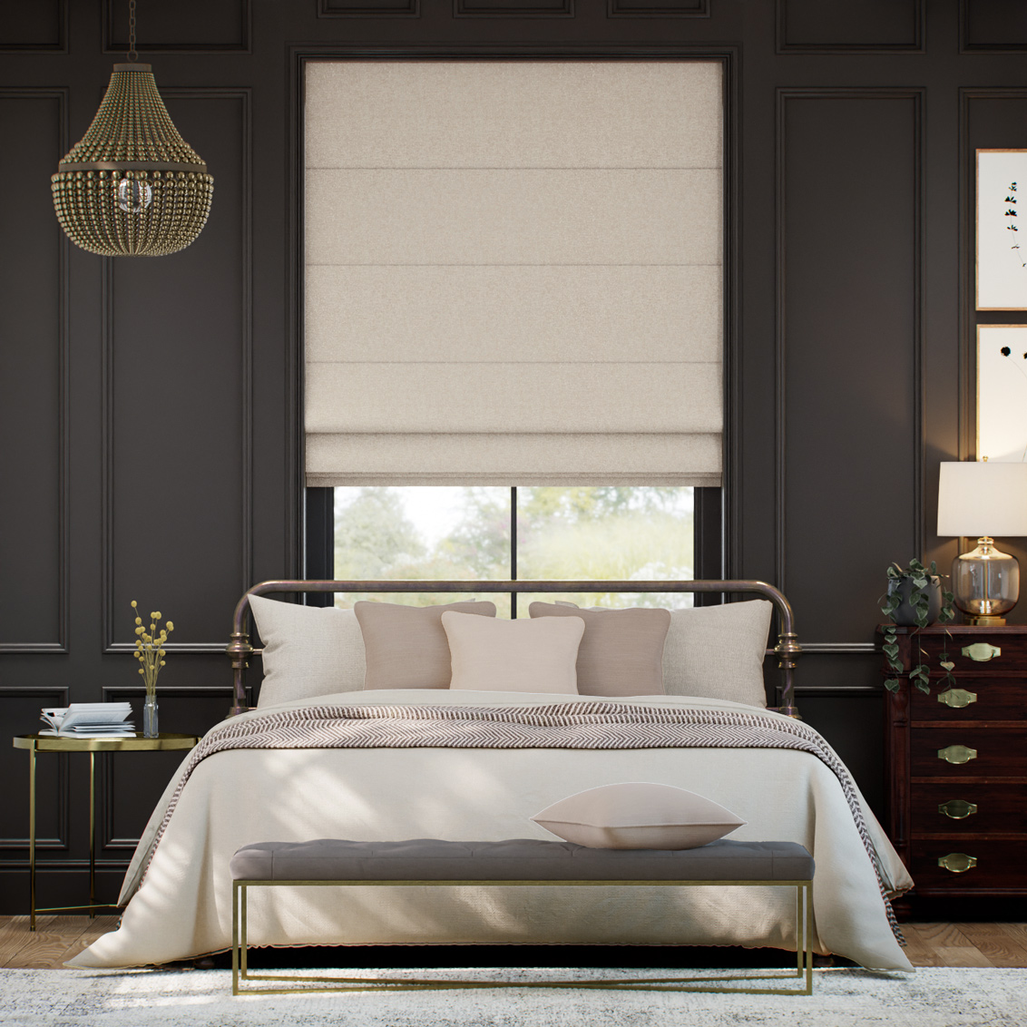 Miah Light Rose Roman Blind