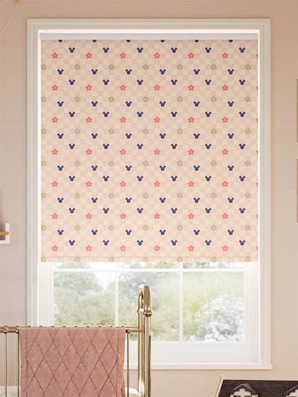 Mickey Flowers Blackout Blush Roller Blind thumbnail image