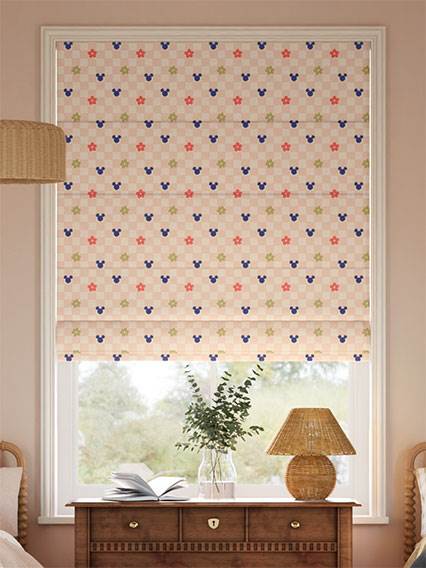 Mickey Flowers Blush Roman Blind thumbnail image