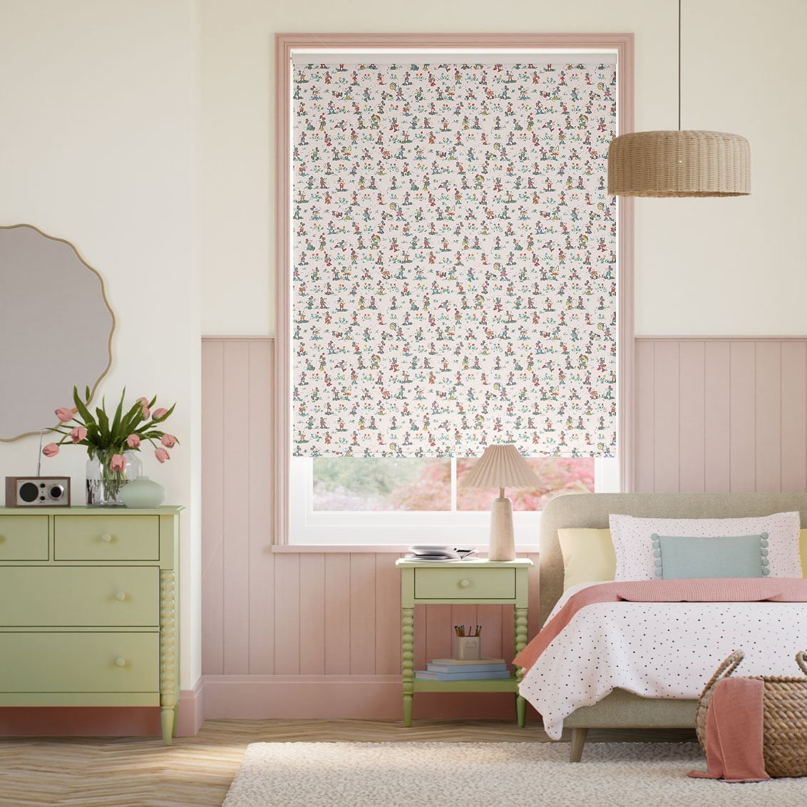 Mickey & Minnie Blackout Blush Roller Blind