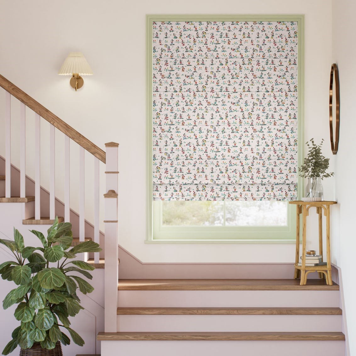 Mickey & Minnie Blush Roman Blind