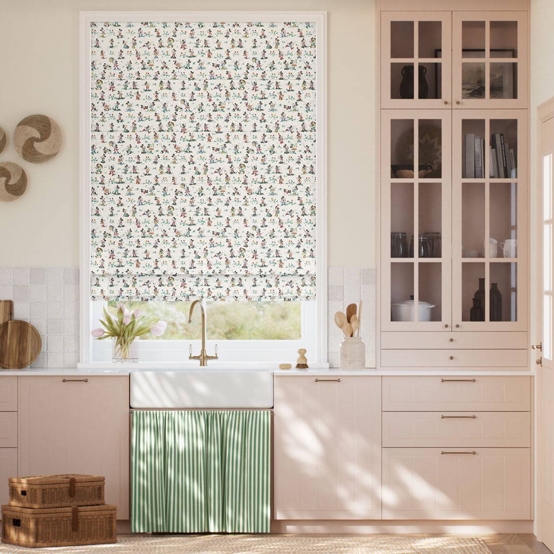 Mickey & Minnie Natural Roman Blind