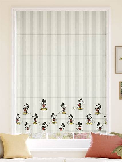 Mickey Stripe Border Dove Grey Roman Blind thumbnail image