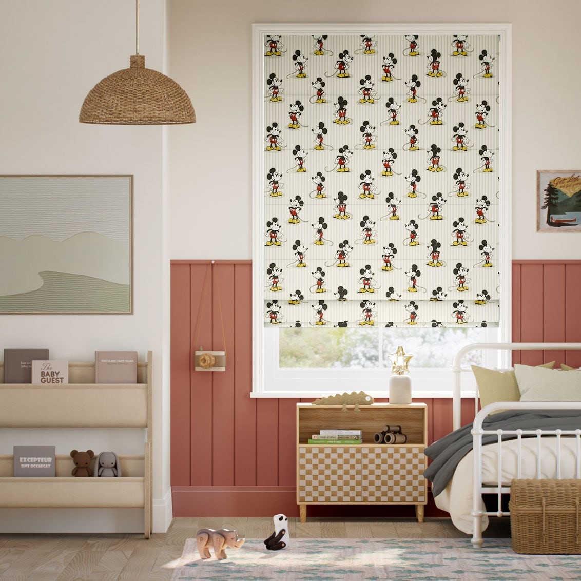 Mickey Stripe Natural Roman Blind