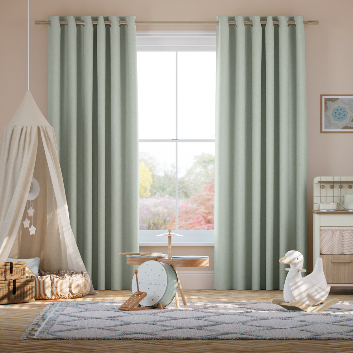 Mila Evergreen Curtains