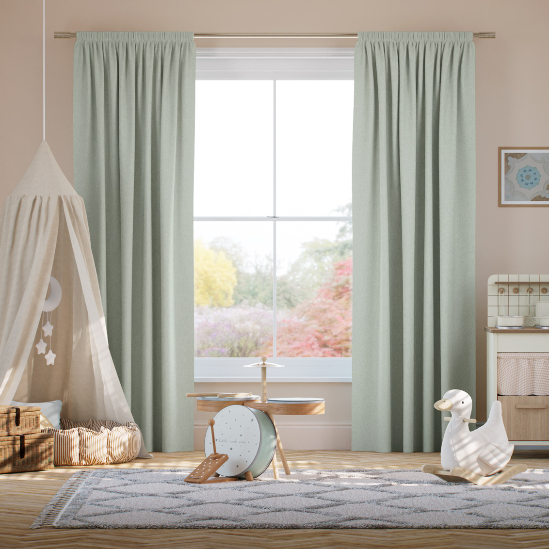 Mila Evergreen Curtains