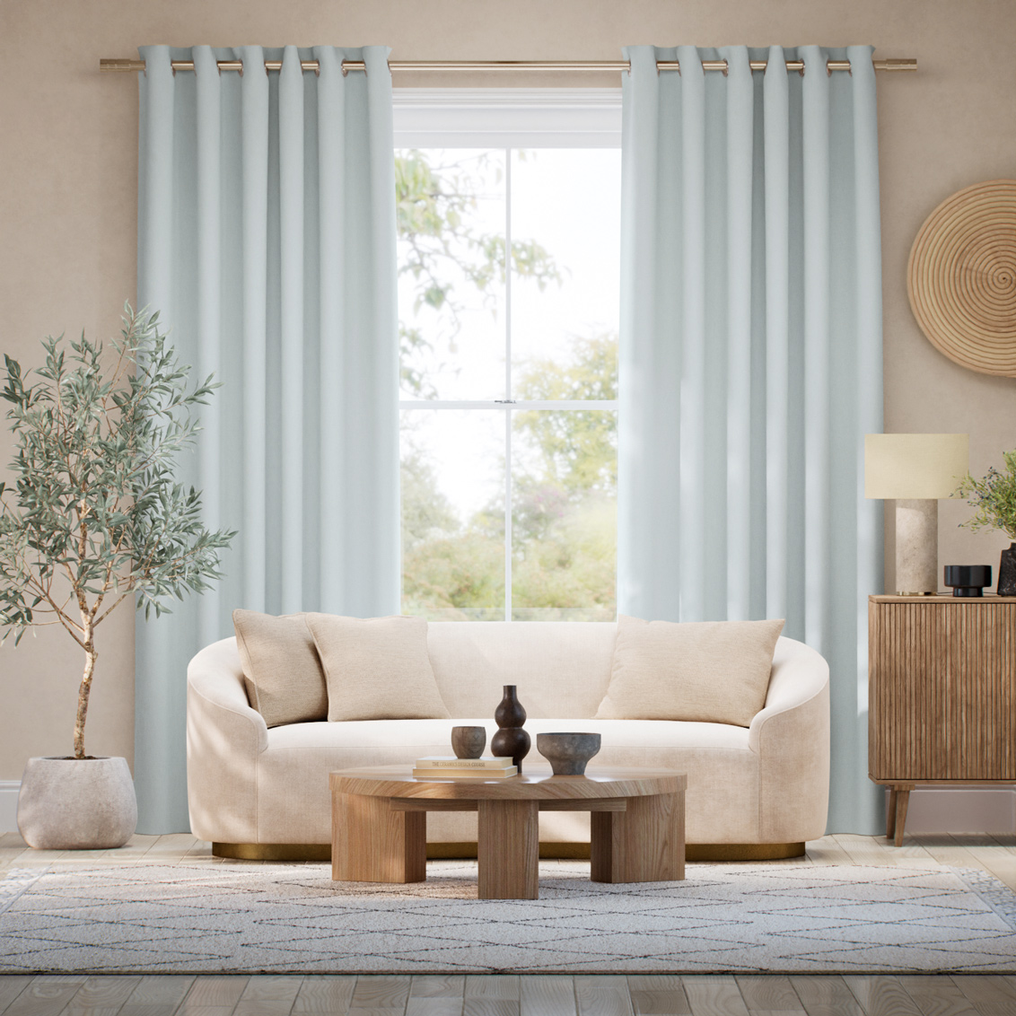 Mila Powder Blue Curtains