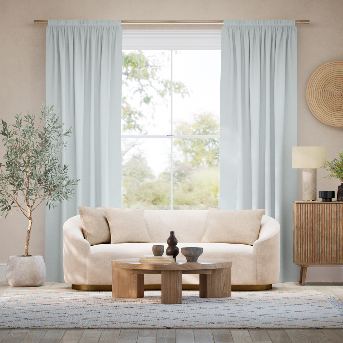 Mila Powder Blue Curtains