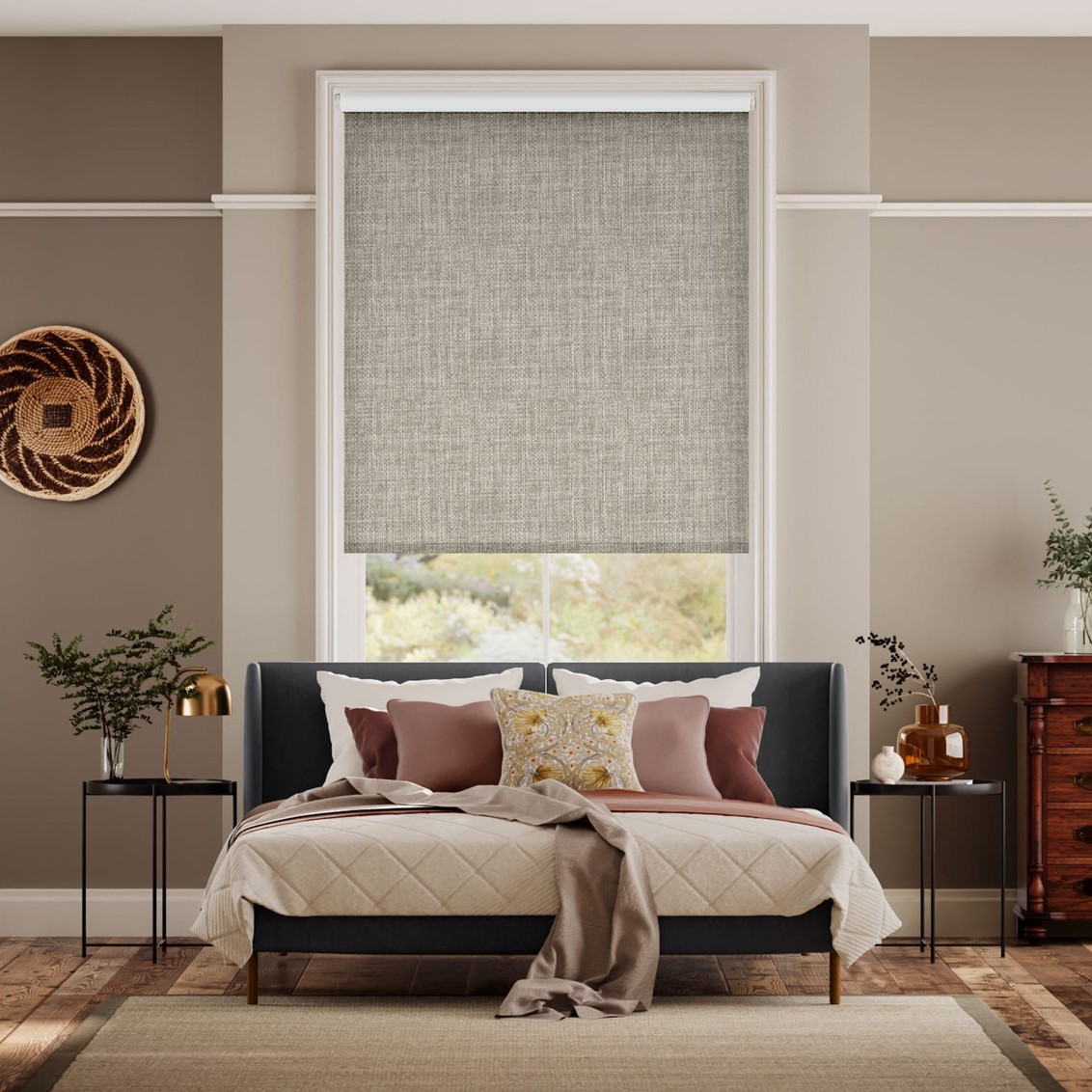 Electric Moda Blackout Warm Grey Roller Blind