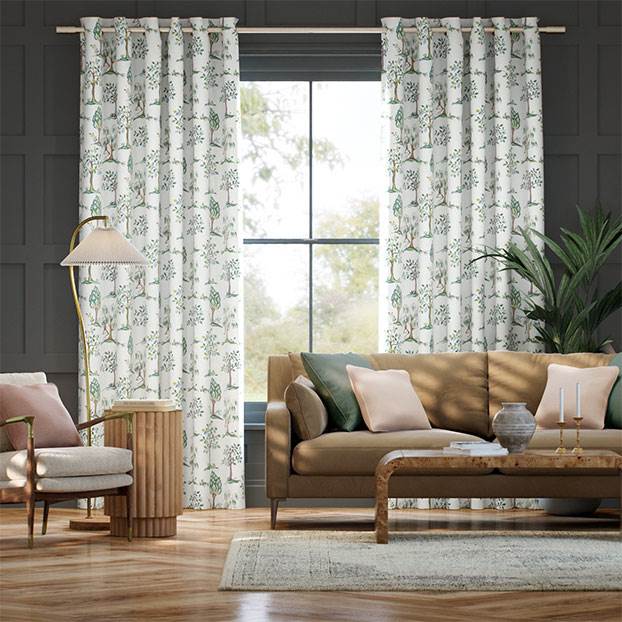 Monkey Tree Blue & Green Curtains thumbnail image