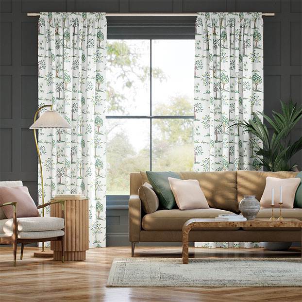 Monkey Tree Blue & Green Curtains thumbnail image