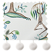 Monkey Tree Pom-Pom Blue & Green Roman Blind sample image
