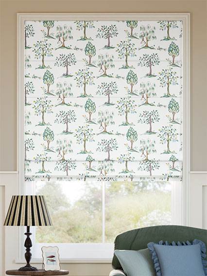Monkey Tree Blue & Green Roman Blind thumbnail image