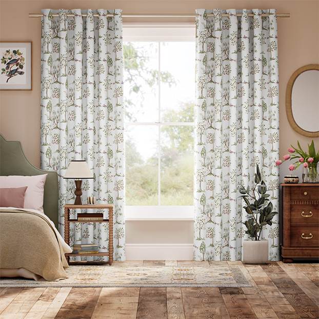 Monkey Tree Green & Blush Curtains thumbnail image