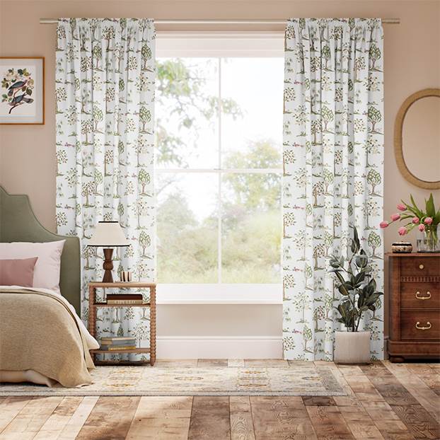 Monkey Tree Green & Blush Curtains thumbnail image