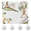 Monkey Tree Pom-Pom Green & Blush Roman Blind sample image