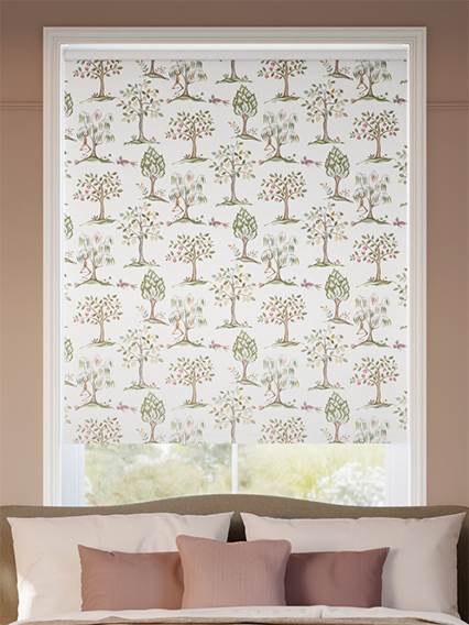 Monkey Tree Green & Blush Roller Blind thumbnail image
