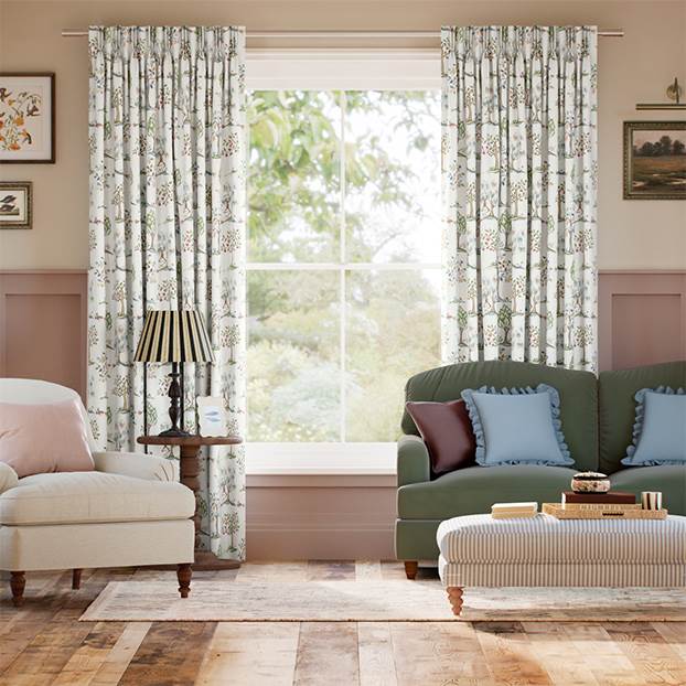 Monkey Tree Green, Red & Blue Curtains thumbnail image