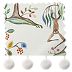 Monkey Tree Pom-Pom Green, Red & Blue Roman Blind sample image
