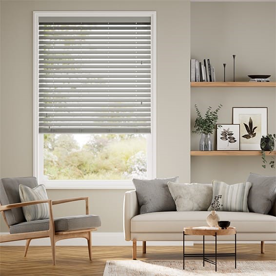 Moonlight Grey Wooden Blind - 50mm Slat