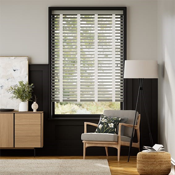 Moonlight Grey & Cloud Wooden Blind - 50mm Slat