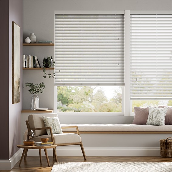 Morning Mist Wooden Blind - 50mm Slat