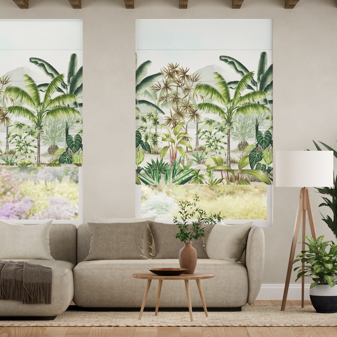 Mountain Palm Serenity Roman Blind