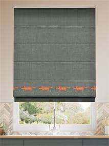 Mr Fox Border Charcoal Roman Blind thumbnail image