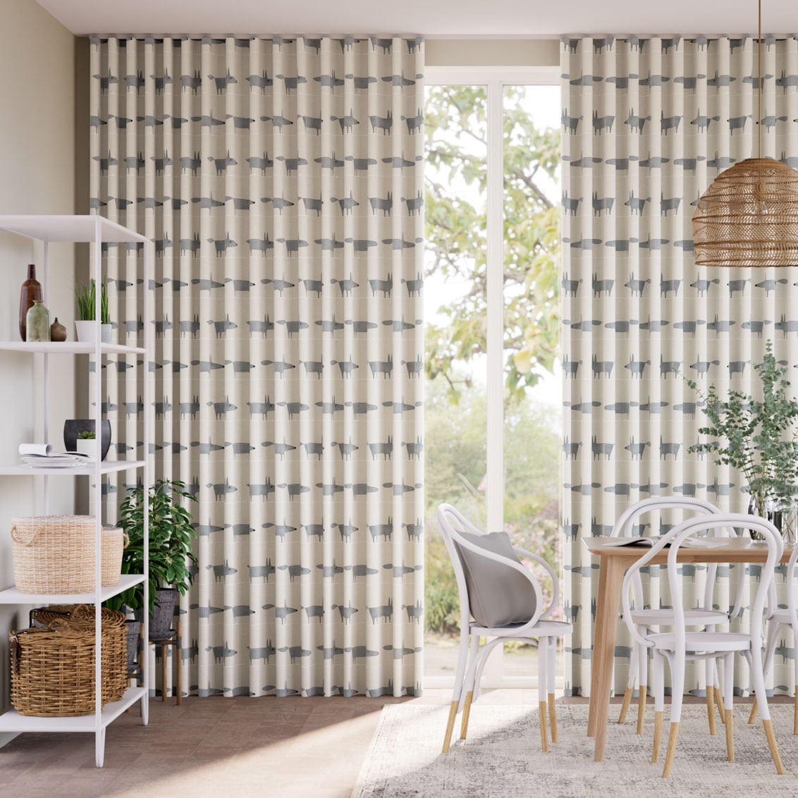 Mr Fox Mini Neutral Curtains