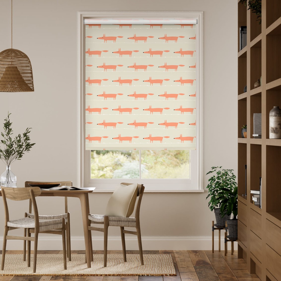 Mr Fox Mini Orange Roller Blind