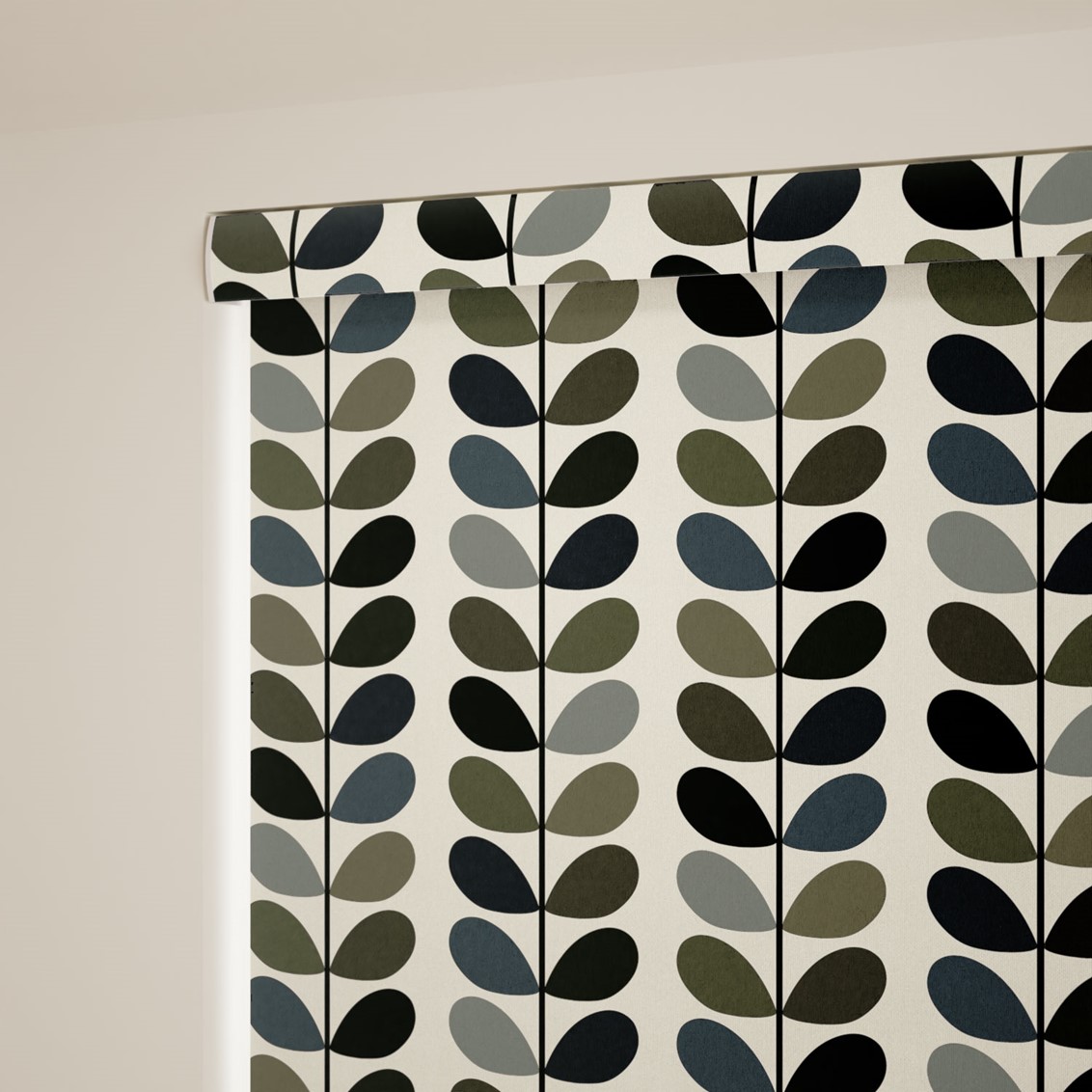 Multi Stem Moss Roller Blind