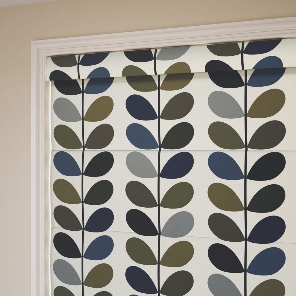 Multi Stem Moss Roman Blind