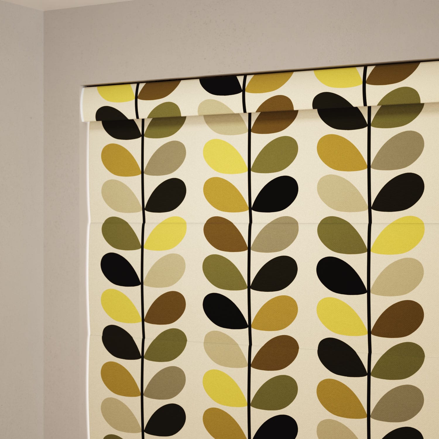 Multi Stem Yellow  Roman Blind