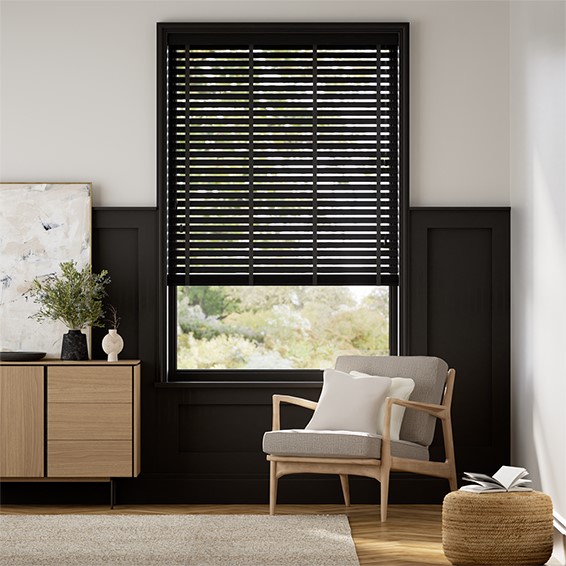 Natural Bamboo Midnight & Jet Wooden Blind - 50mm Slat