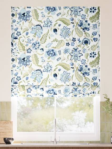 Newnham Courtney Cobalt Sage Roman Blind thumbnail image