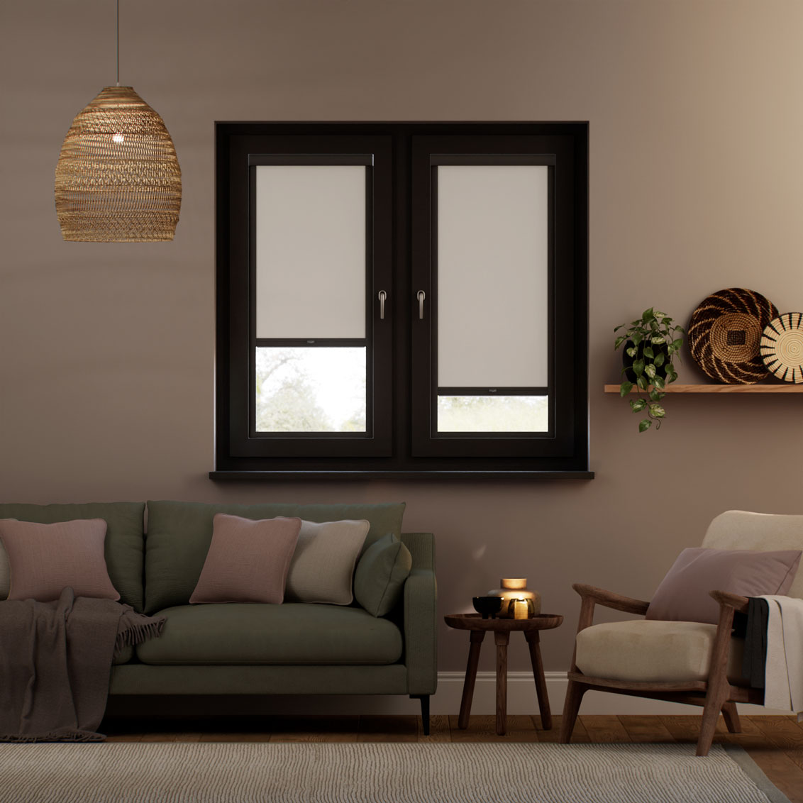 Stick On Total Titan Blackout Canvas Roller Blind