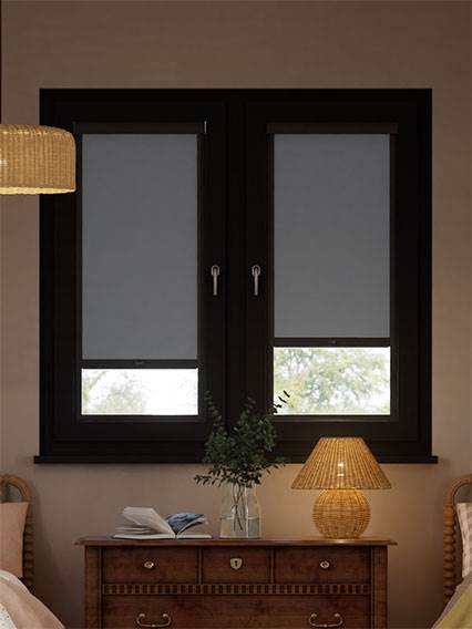 Stick On Titan Blackout Harbour Grey Stick On Blackout Roller Blind thumbnail image