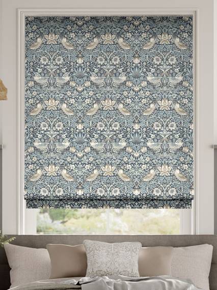 William Morris Strawberry Thief Tawny Blue Roman Blind thumbnail image