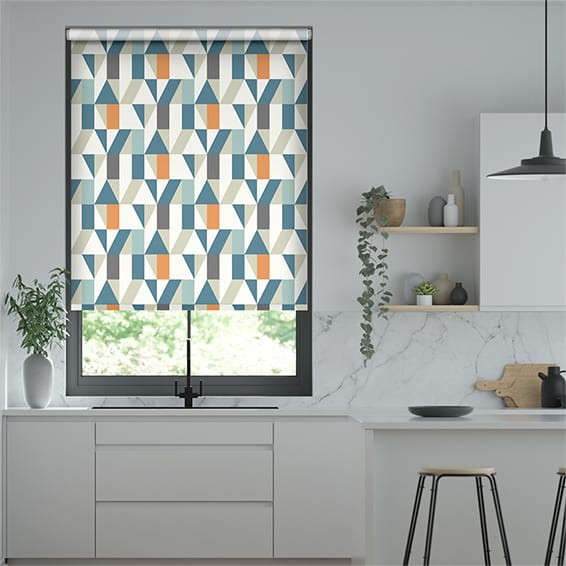 Nuevo Blocks Sapphire Roller Blind